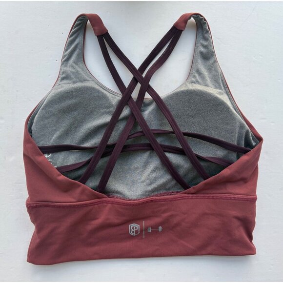 Born Primitive Crossfire Strappy Active Sports Bra Mauve/Red  Size Medium - Picture 2 of 9